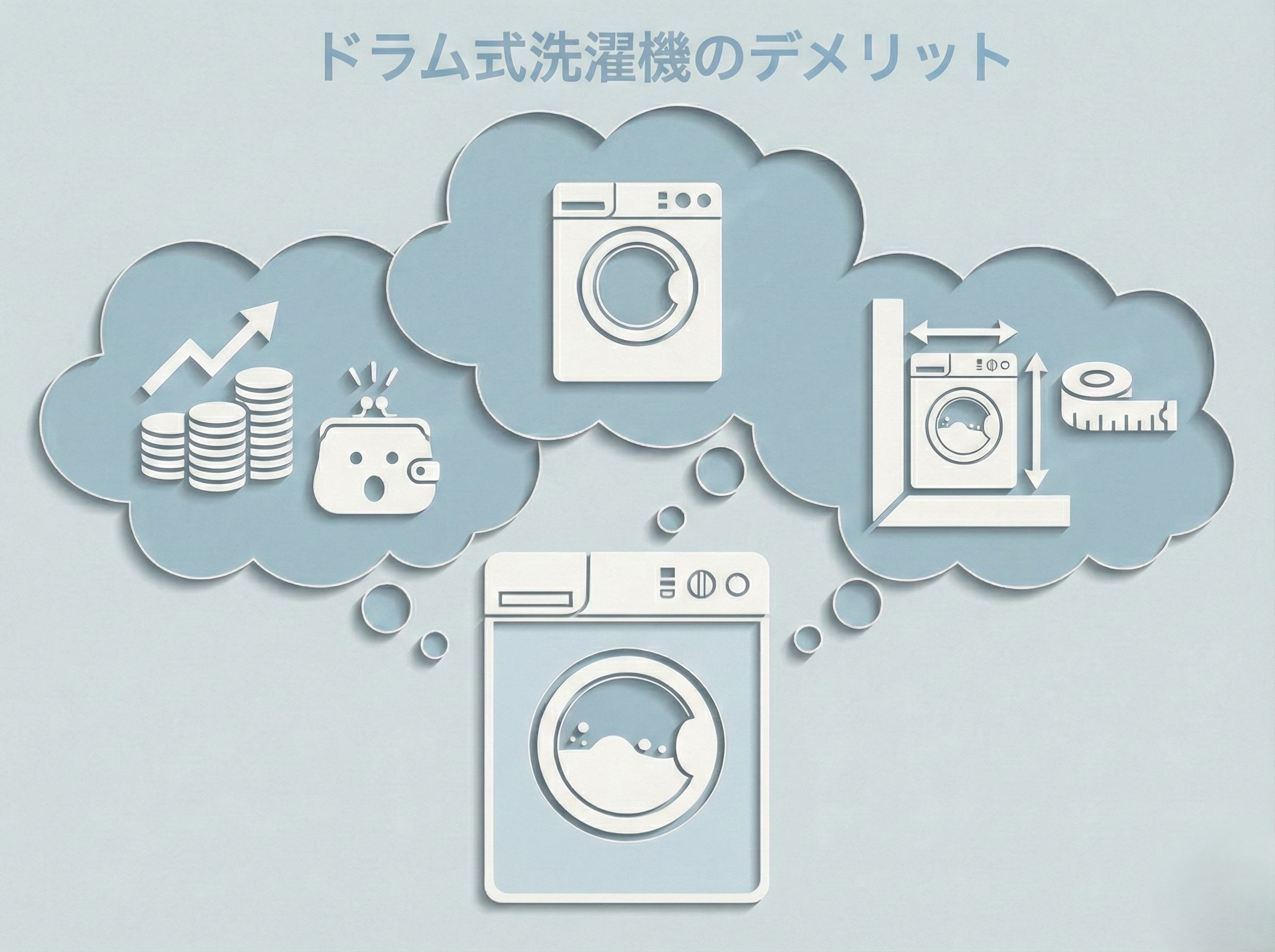 ドラム式洗濯機のデメリットのイメージイラスト