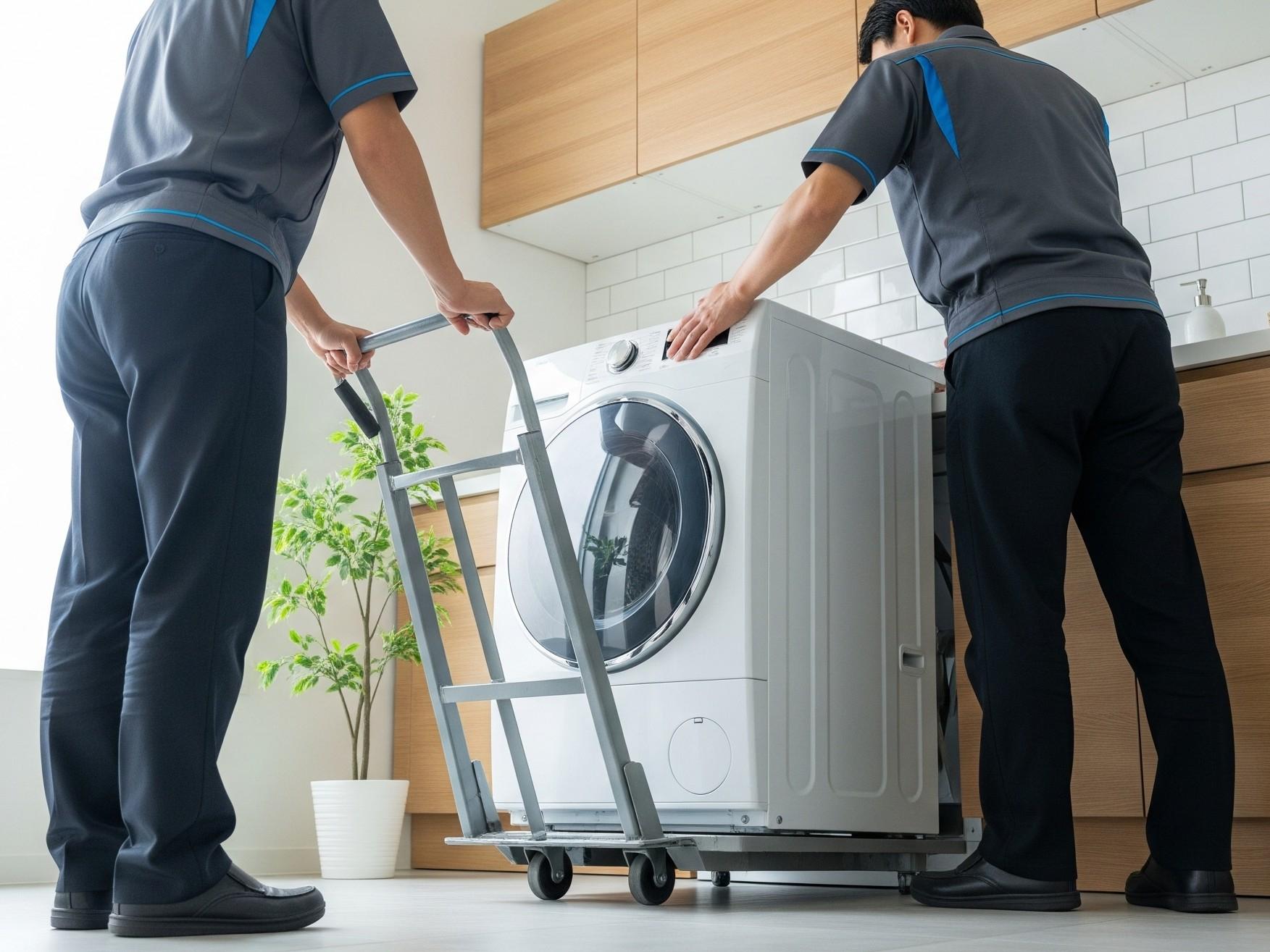 ドラム式洗濯機の設置場所と搬入経路の確認する配送業者