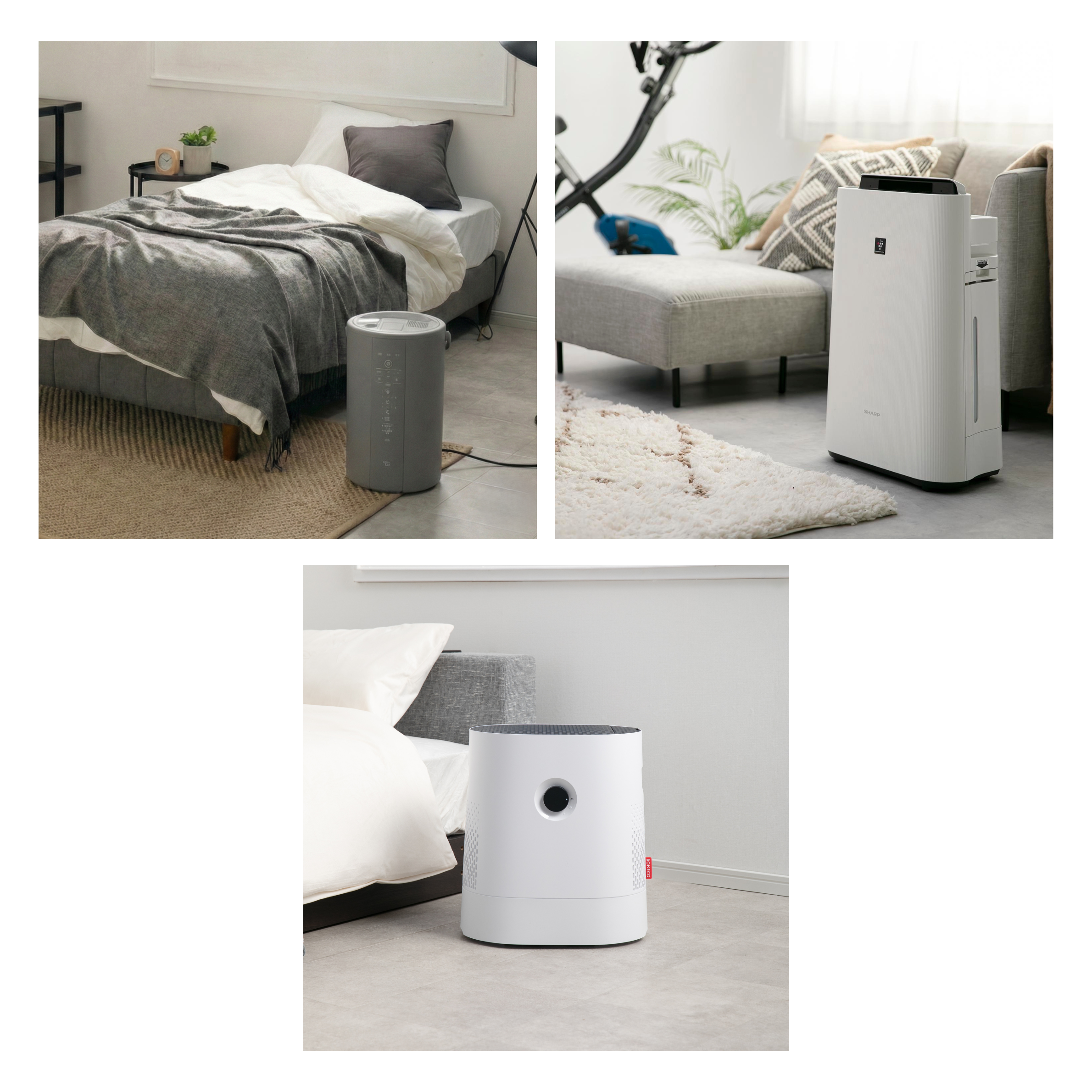 個室・寝室向け（〜13畳）　象印 4L・SHARP 空気清浄機・BONECO