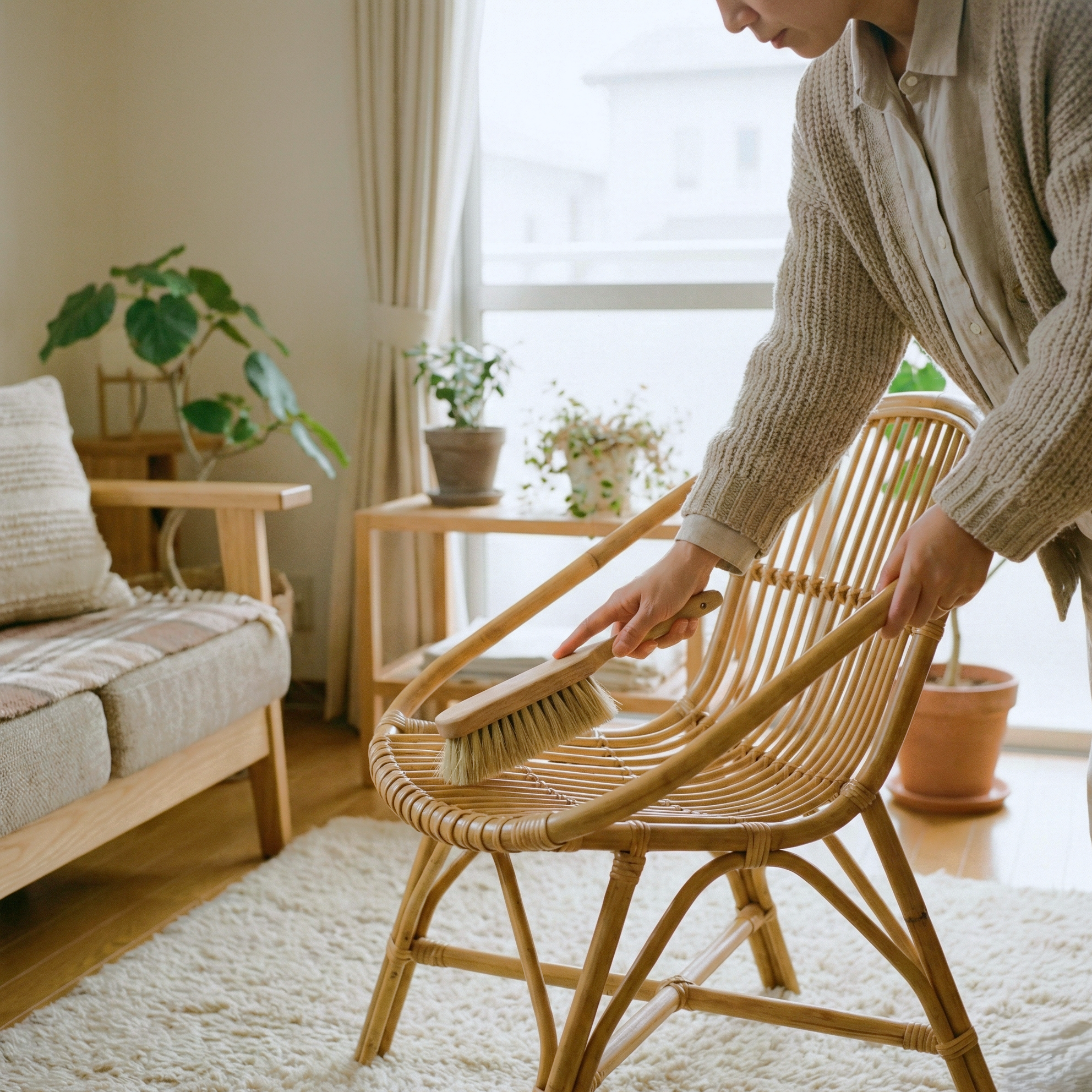 ラタンチェアのお手入れと注意点