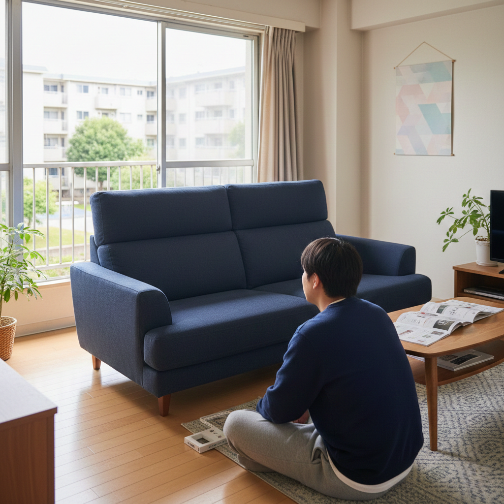 ハイバックソファを部屋に置いてみて、後悔している日本人男性