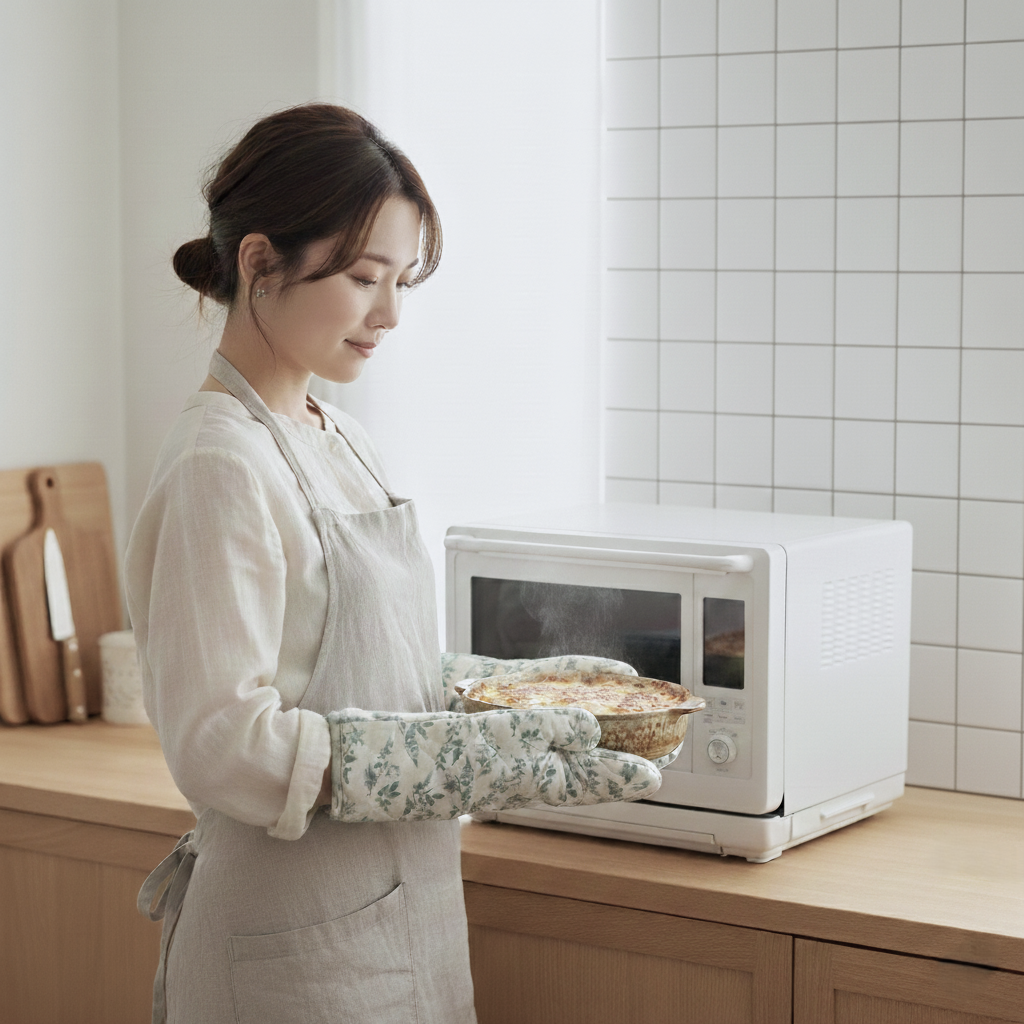 象印エブリノでグラタンを作った女性