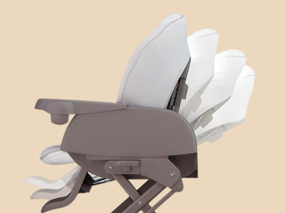 成長に合わせたハイローチェアの「5段階高さ調節」