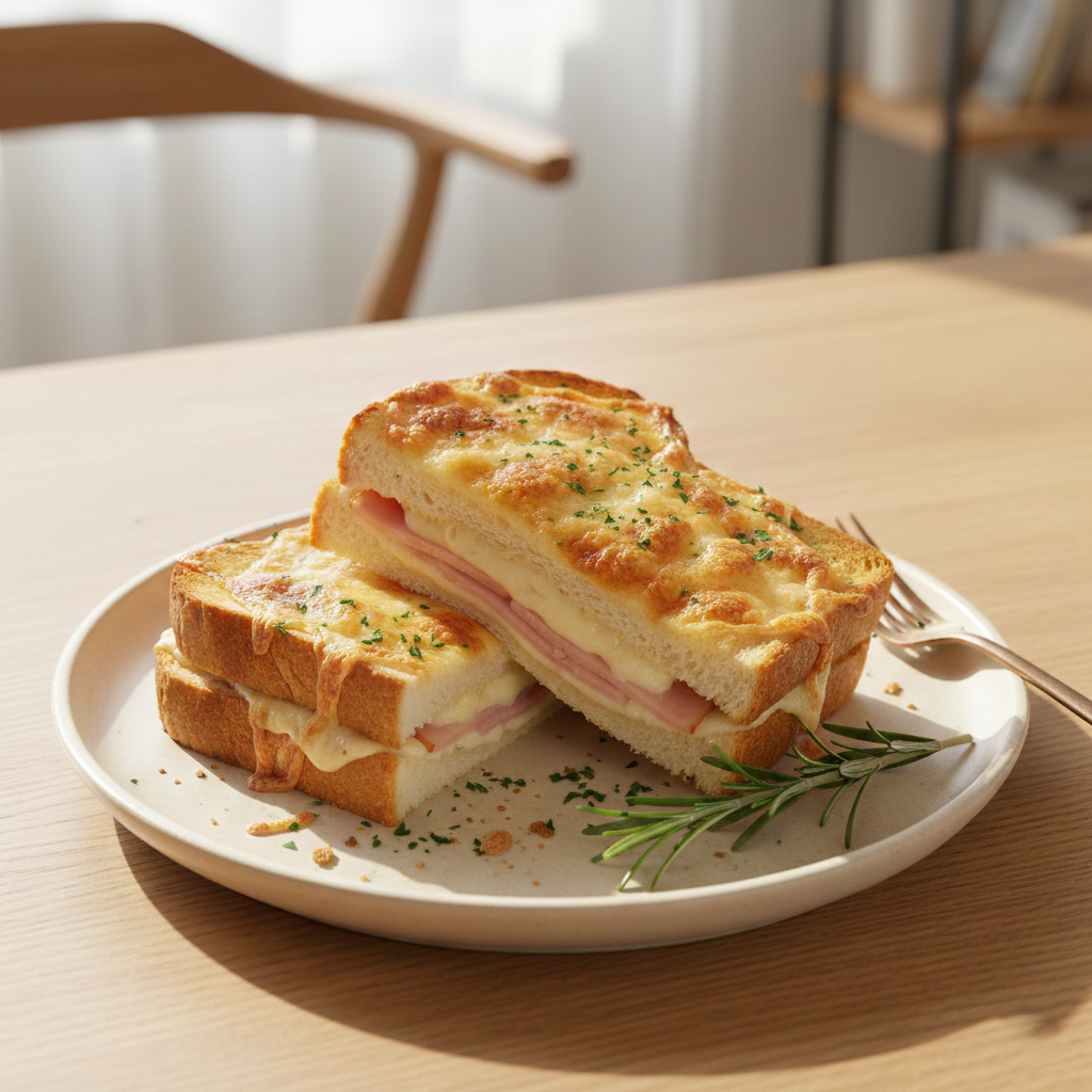 アラジンのトースターのレシピで作った　クロックムッシュ