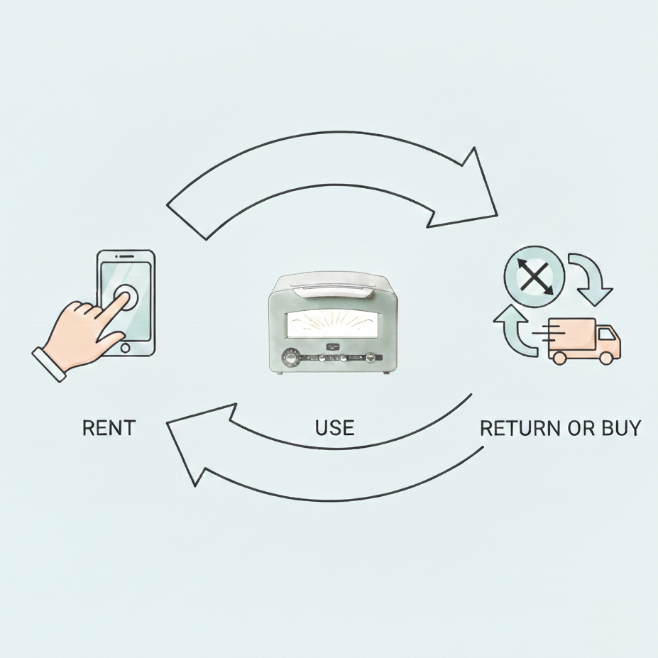 家電のレンタル・サブスククラスのシステム説明図