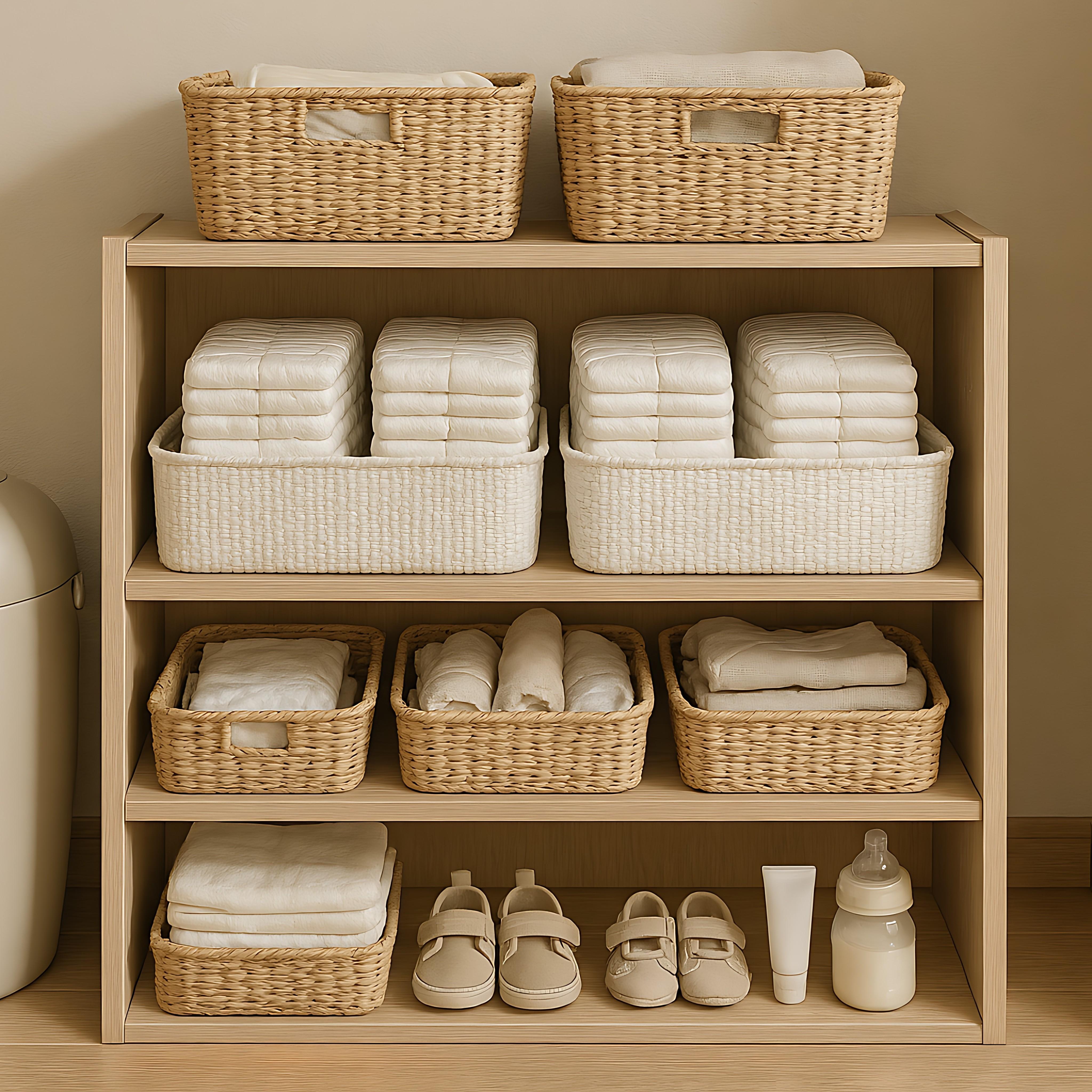 大量のベビー用品をすっきり整頓できる収納棚