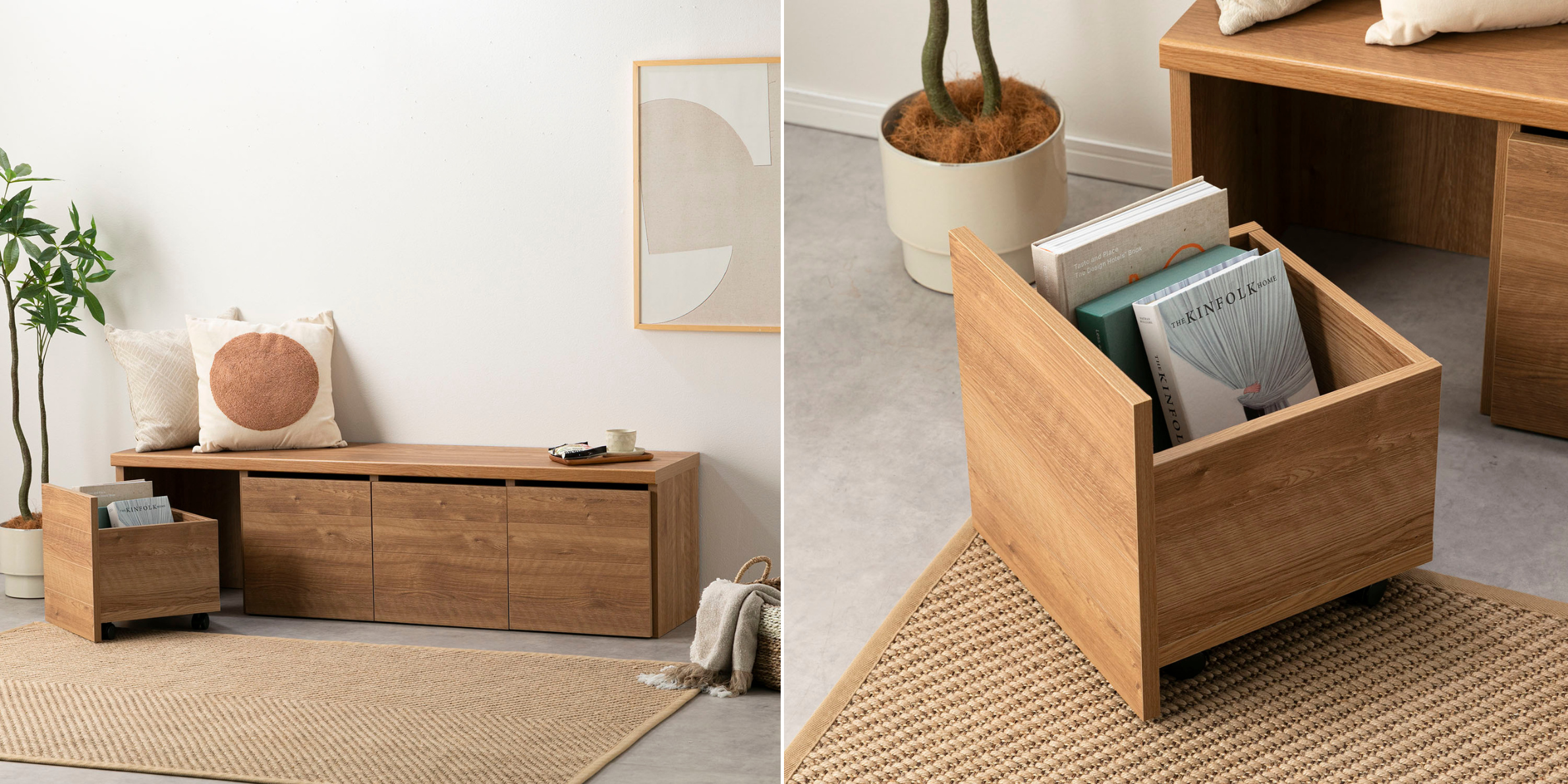 収納スペース付きリビングベンチ