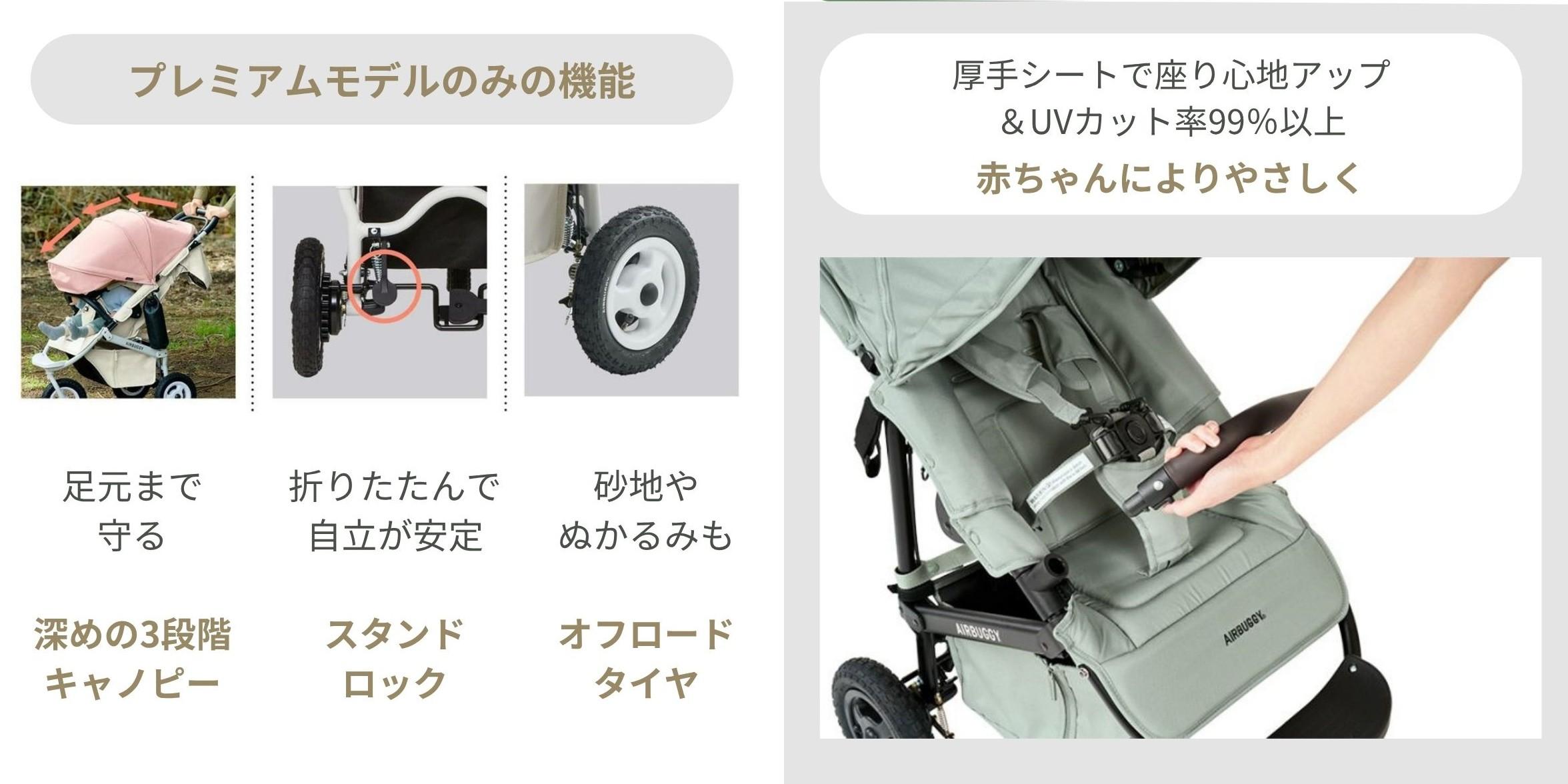 エアバギー ベビーカーAIRBUGGY COCO フロムバース A型ベビーカー プレミアムモデルのプレミアムだけの機能紹介
