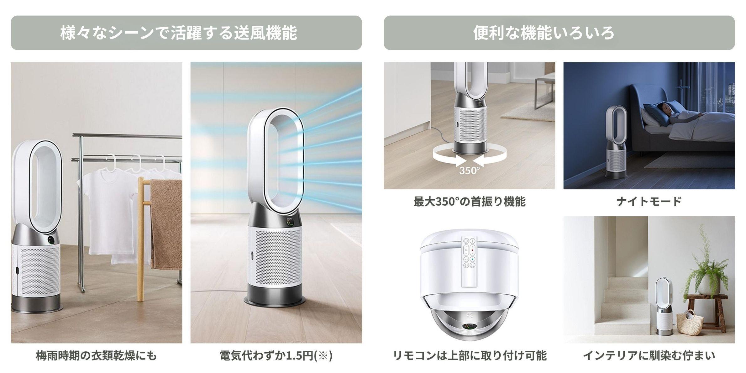 Dyson (ダイソン) ホットアンドクール 空気清浄機 Gen1の送風や便利な機能