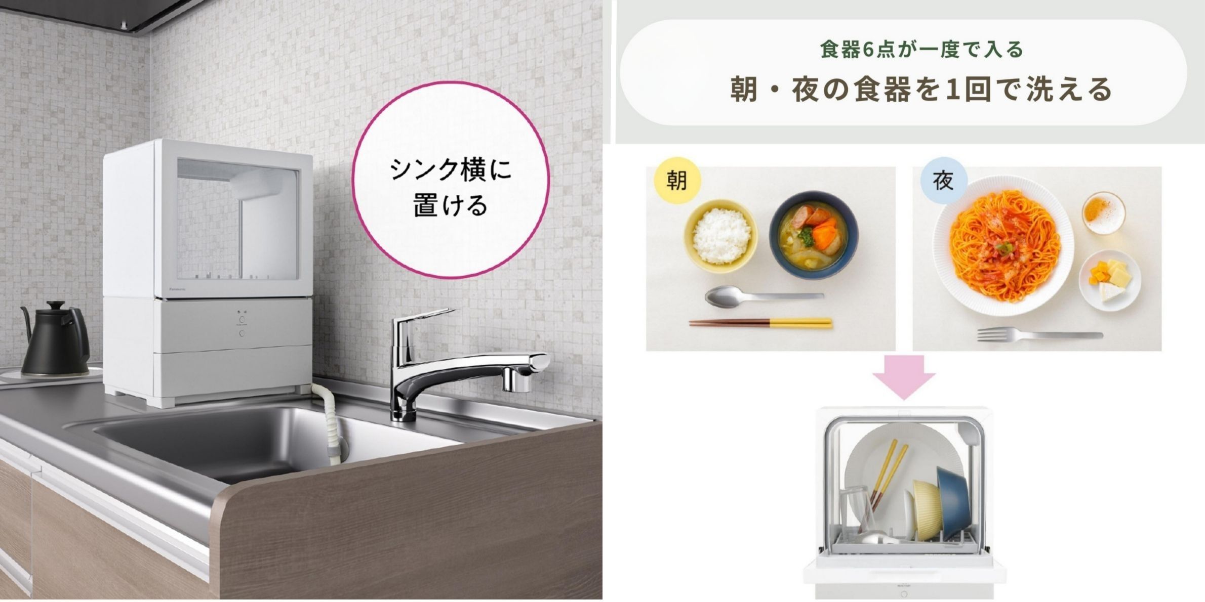 食洗機 パナソニック SOLOTAのコンパクトサイズと洗える食器の量
