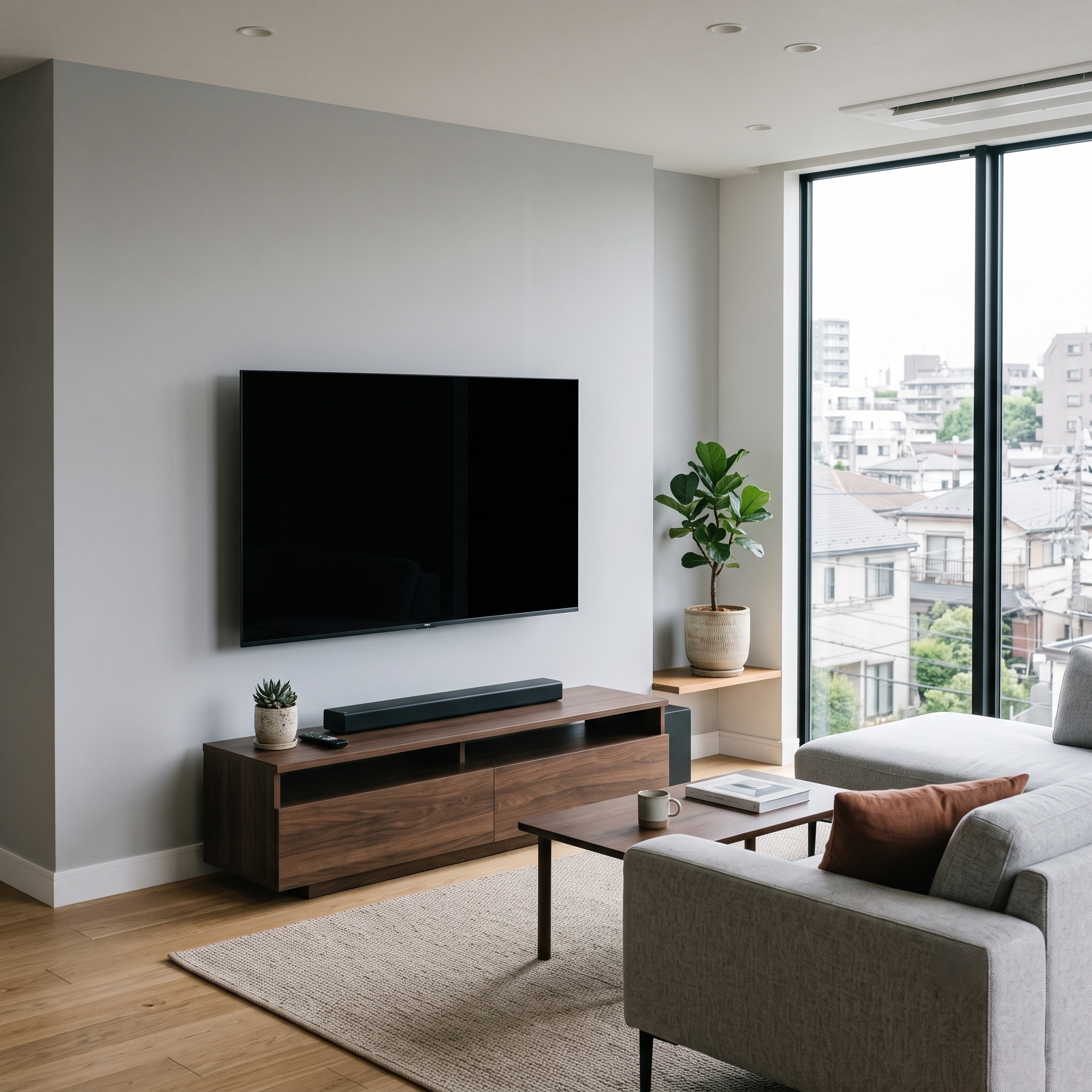 テレビ用スピーカーを取り入れた部屋