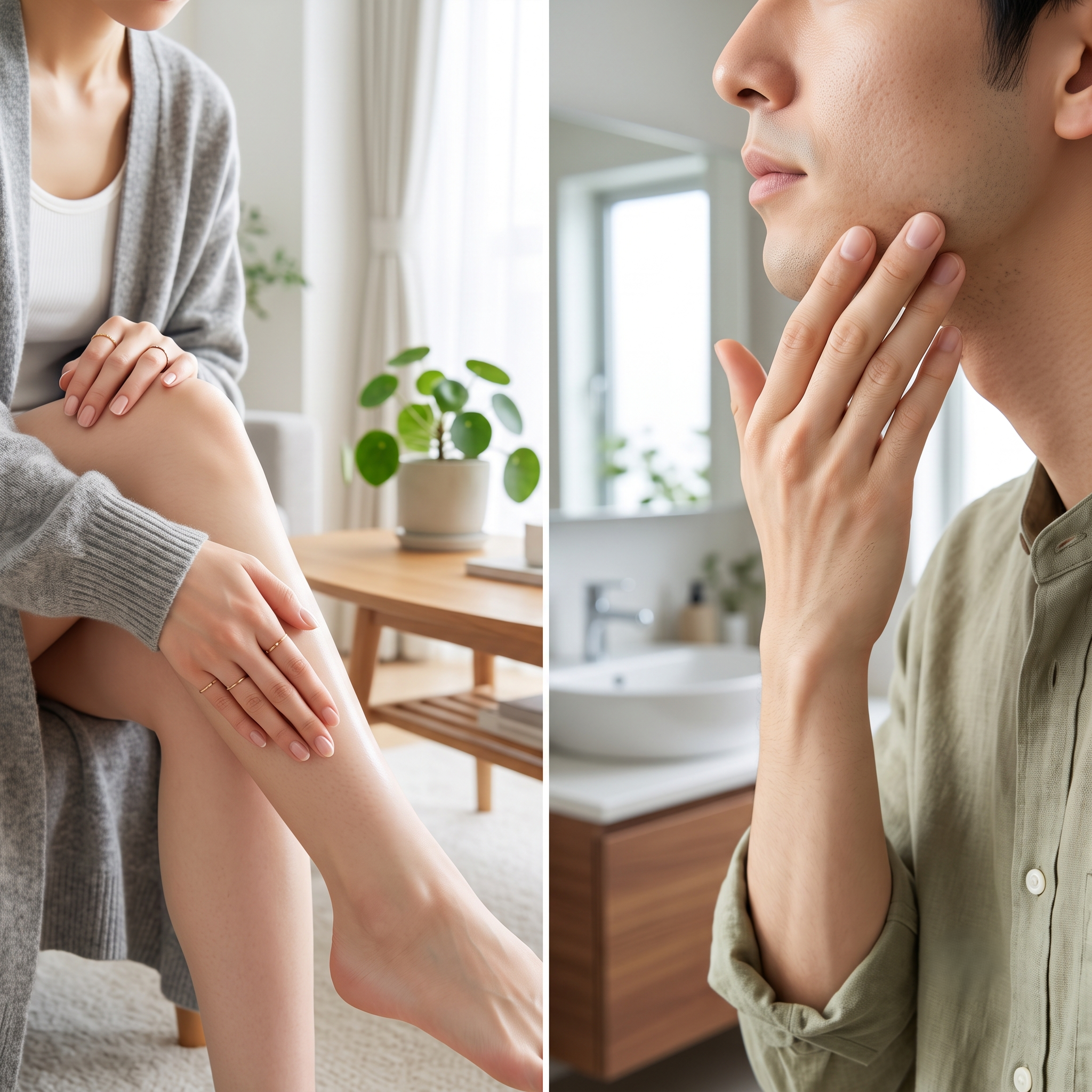 脱毛器でキレイな肌を維持する女性とメンズ
