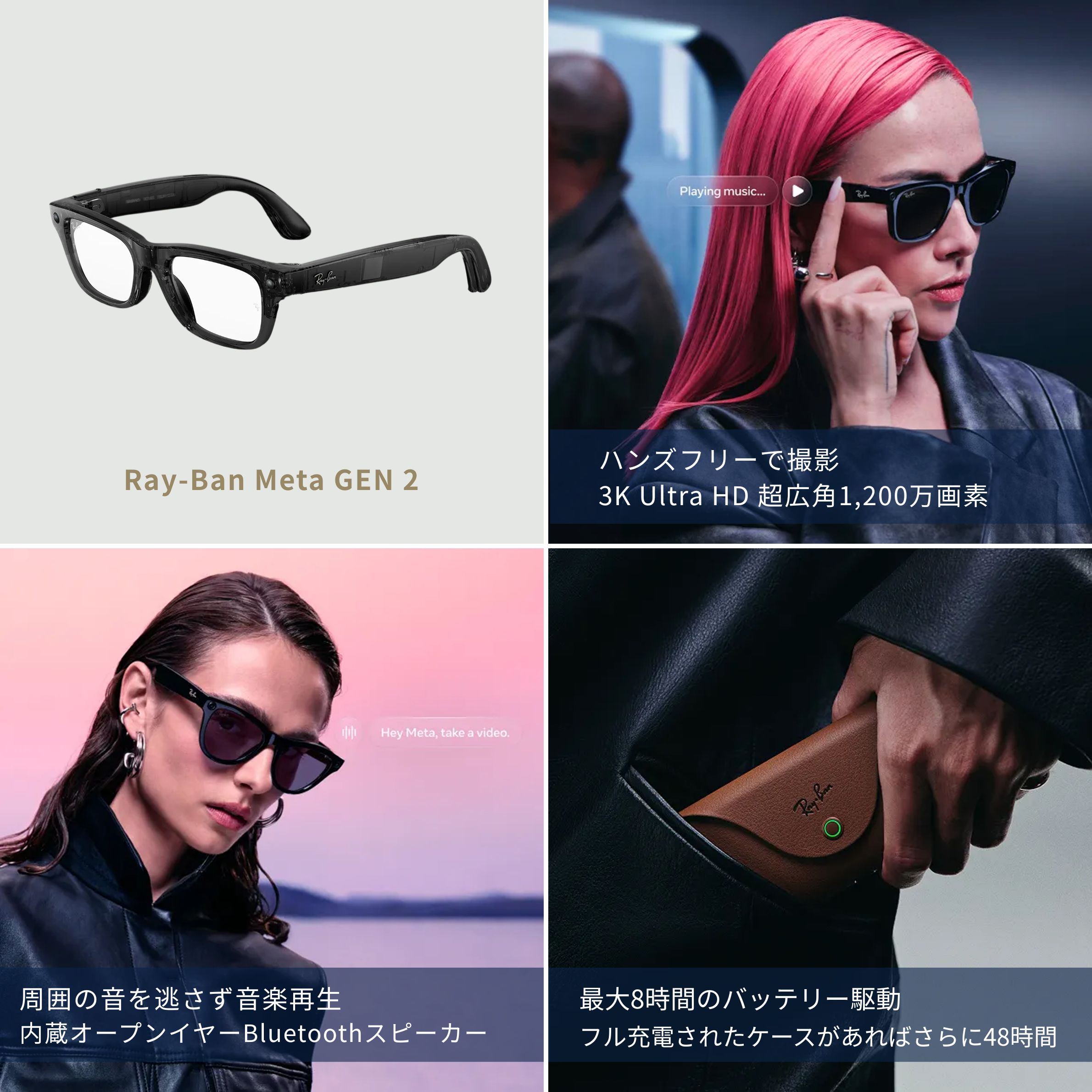 スマートグラス おすすめ レイバン スマートグラス RAY-BAN META GEN 2 RW7001 2077 50