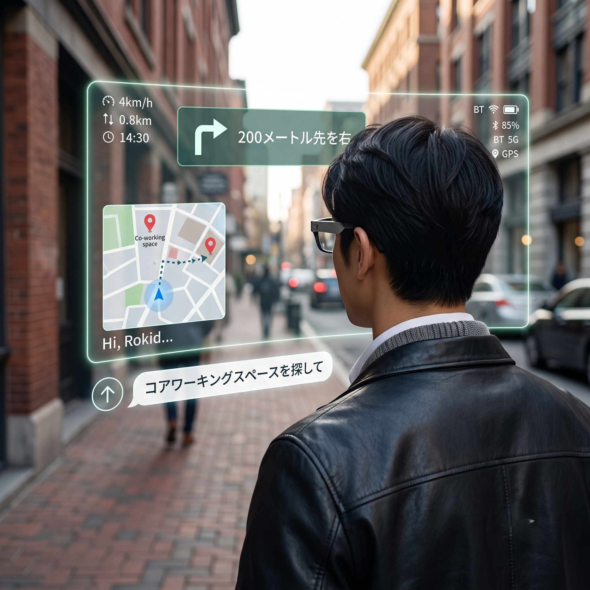 スマートグラス 見え方　AIグラスの地図案内