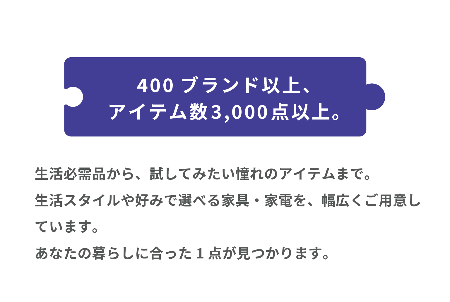 400ブランド以上、アイテム数3,000点以上