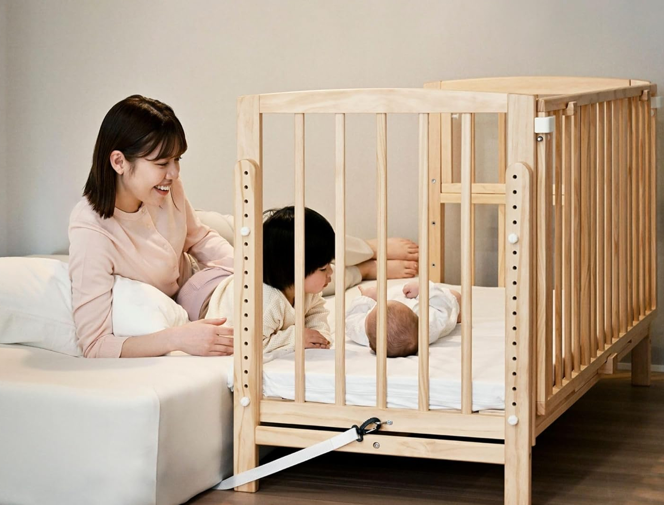 yamatoya ベビーベッド そいねーるAD ラージ 幅147.5×奥行70×高さ126.5