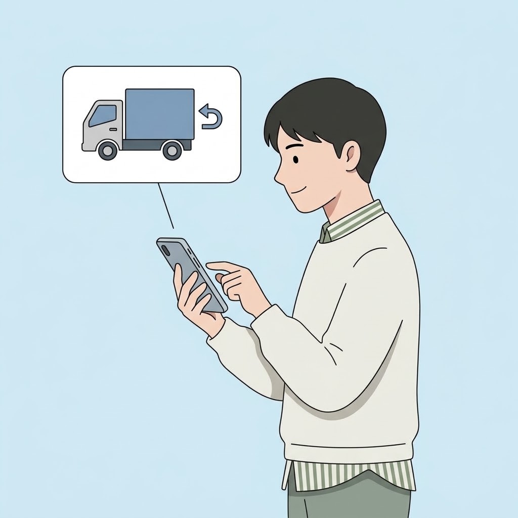 家電のレンタル・サブスクCLAS（クラス）で家電を返却する男性