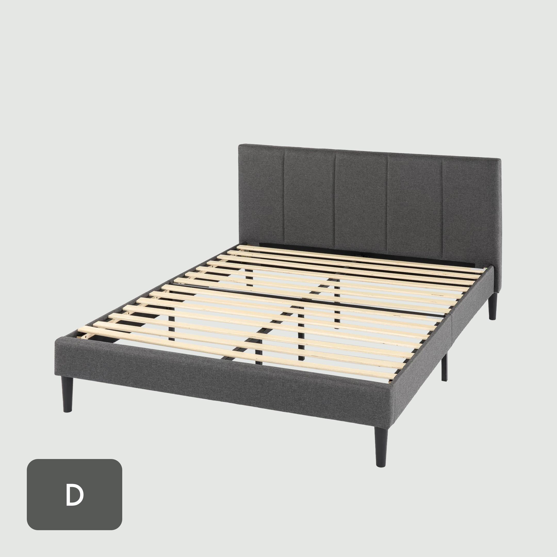 ZINUS Tuscan スチール＆ウッド ヘッドボード付ベッドフレーム