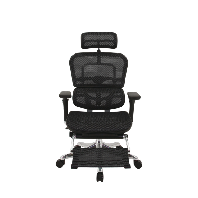 エルゴヒューマンプロ　オットマン　エラストメリックメッシュ　ブラック Ergohuman PRO オットマン内蔵 ワークチェア エラストメリック