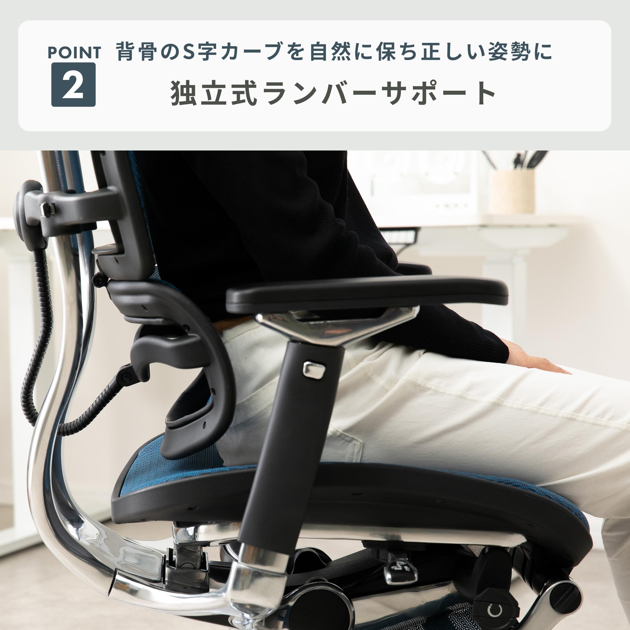 Ergohuman PRO オットマン内蔵 ワークチェア エラストメリックメッシュ