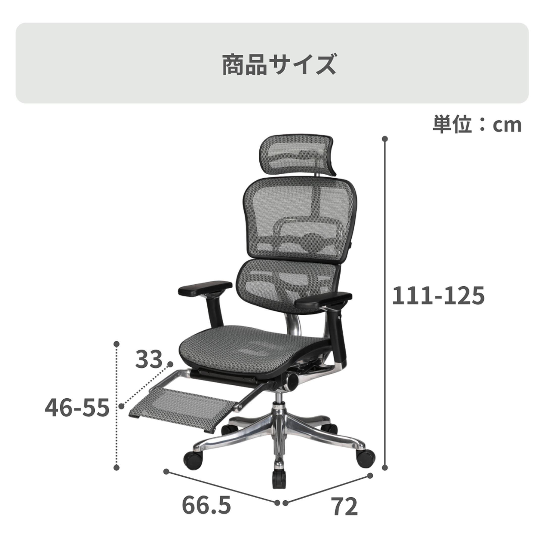 Ergohuman PRO オットマン内蔵 ワークチェア エラストメリック