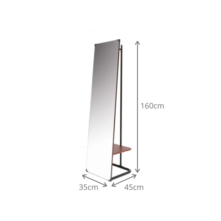 アンティーク ハンガーラック　ミラー　アイアンフレーム i-style ミラー付き ハンガーラック W35xD45xH160cmのレンタル