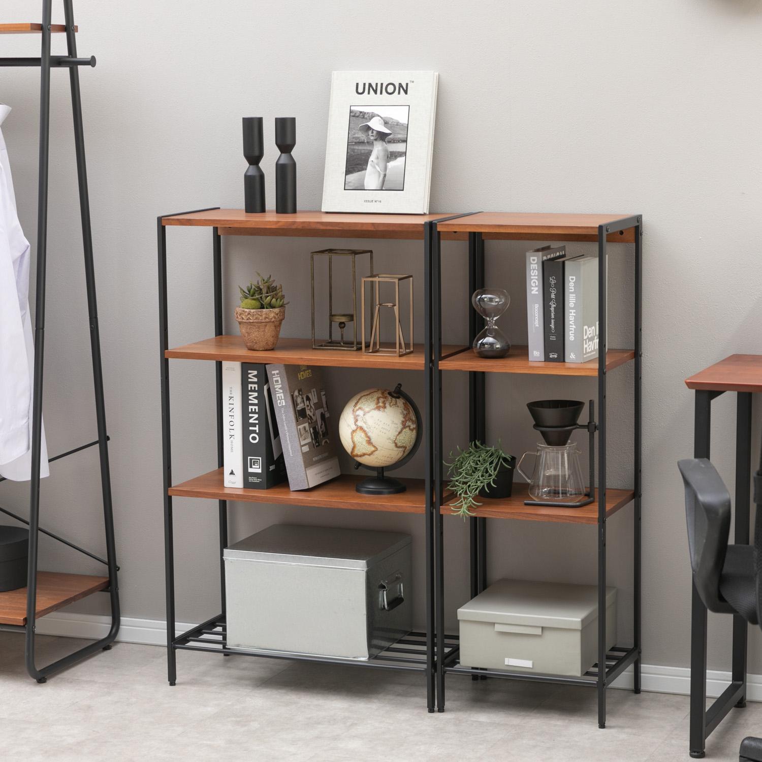 サイズオーダー可！超ワイドラックW130飾り棚シャビーエスプレッソ