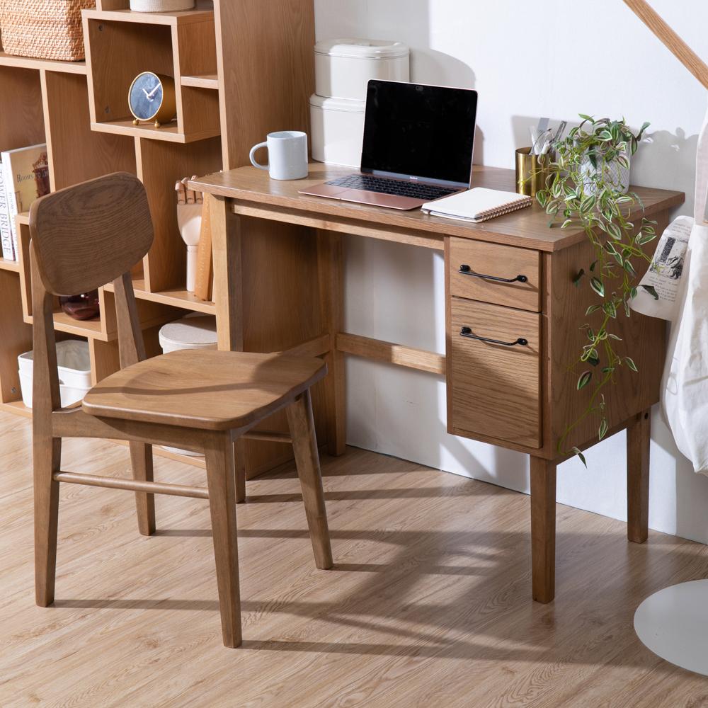 ニコアンド　ブラウン 引き出し付きデスク デスク ワゴン セット 木製 ブラウン 書斎 書斎デスク パソコンデスク