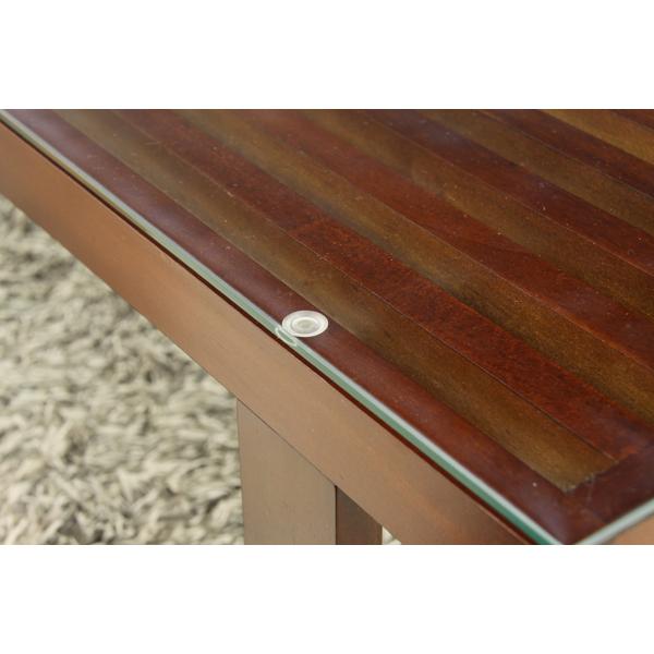 ガラス天板×木格子センターテーブル W115×D39×H35cm azumaya / 東谷の