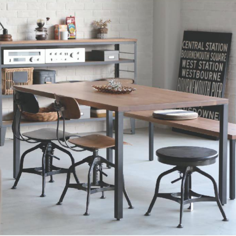 CRASH シンク ダイニングテーブル 幅135×奥行86×高さ70.5cm