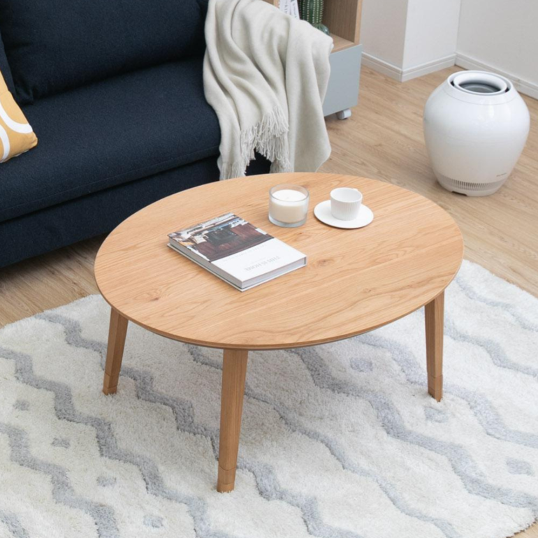 ノットオーク オーバル コタツ リビングテーブル 幅105×奥行80×高さ