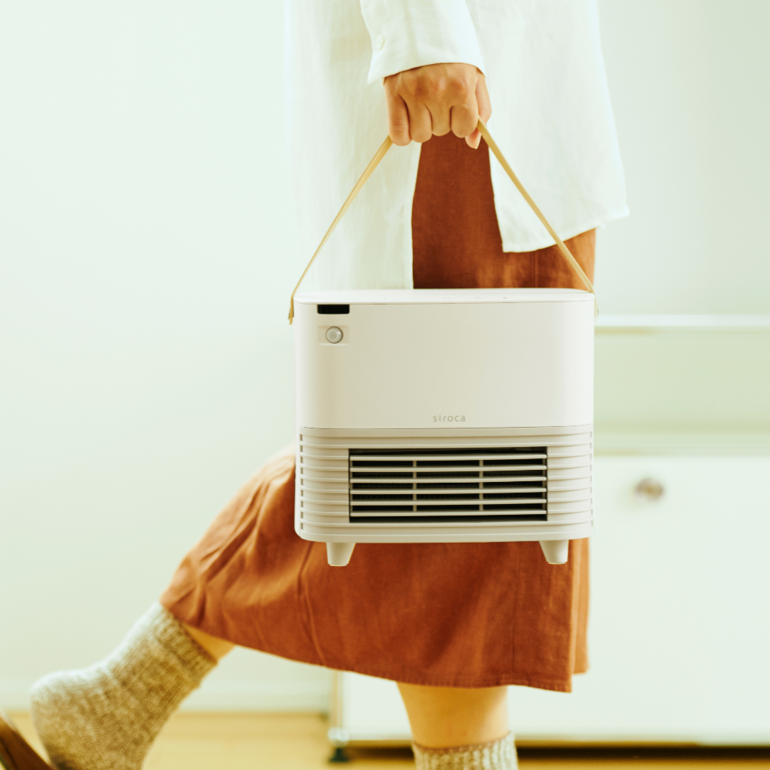 siroca 静音大風量セラミックヒーター ポカ CUBE 人感センサー付き W23