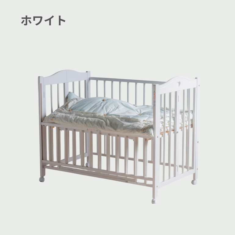 ベビーベッド チェリッシュ　ホワイト　引き取り希望　配送相談 石崎家具 チェリッシュ 折りたたみベビーベッド レギュラーサイズ 幅