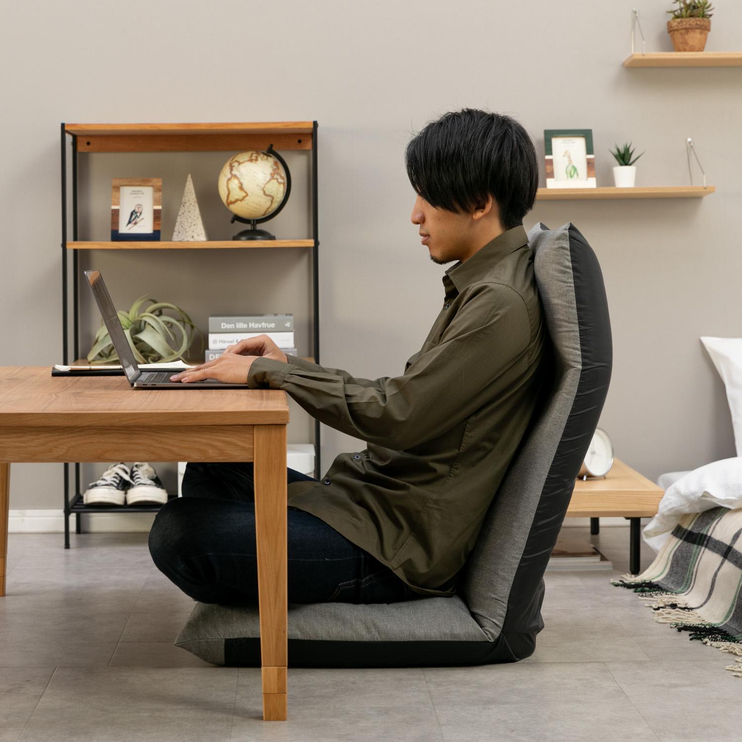 送料無料【新品訳あり】リクライニング+ヘッドリクライニング座椅子 座椅子（リクライニング・クッション・メッシュ・通気性