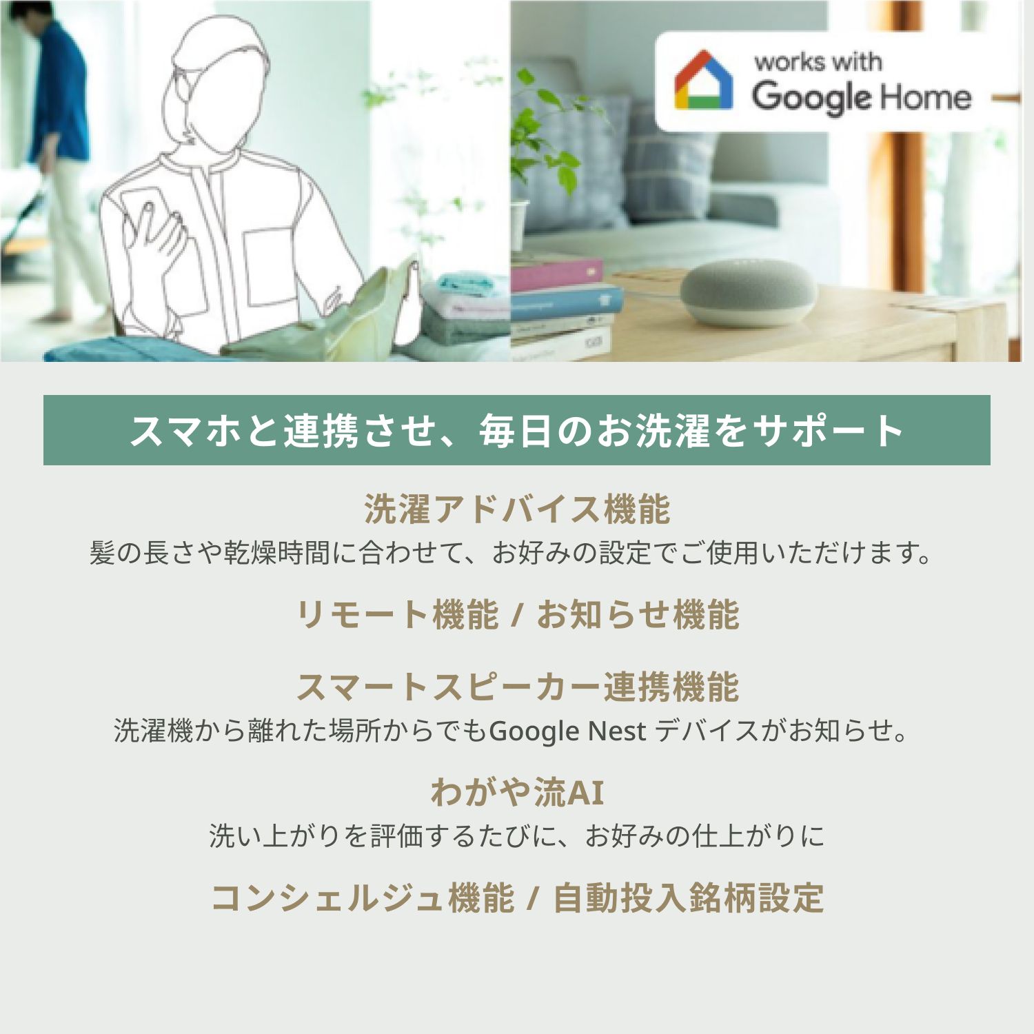 日立ドラム式洗濯機の洗濯コンシェルジュ