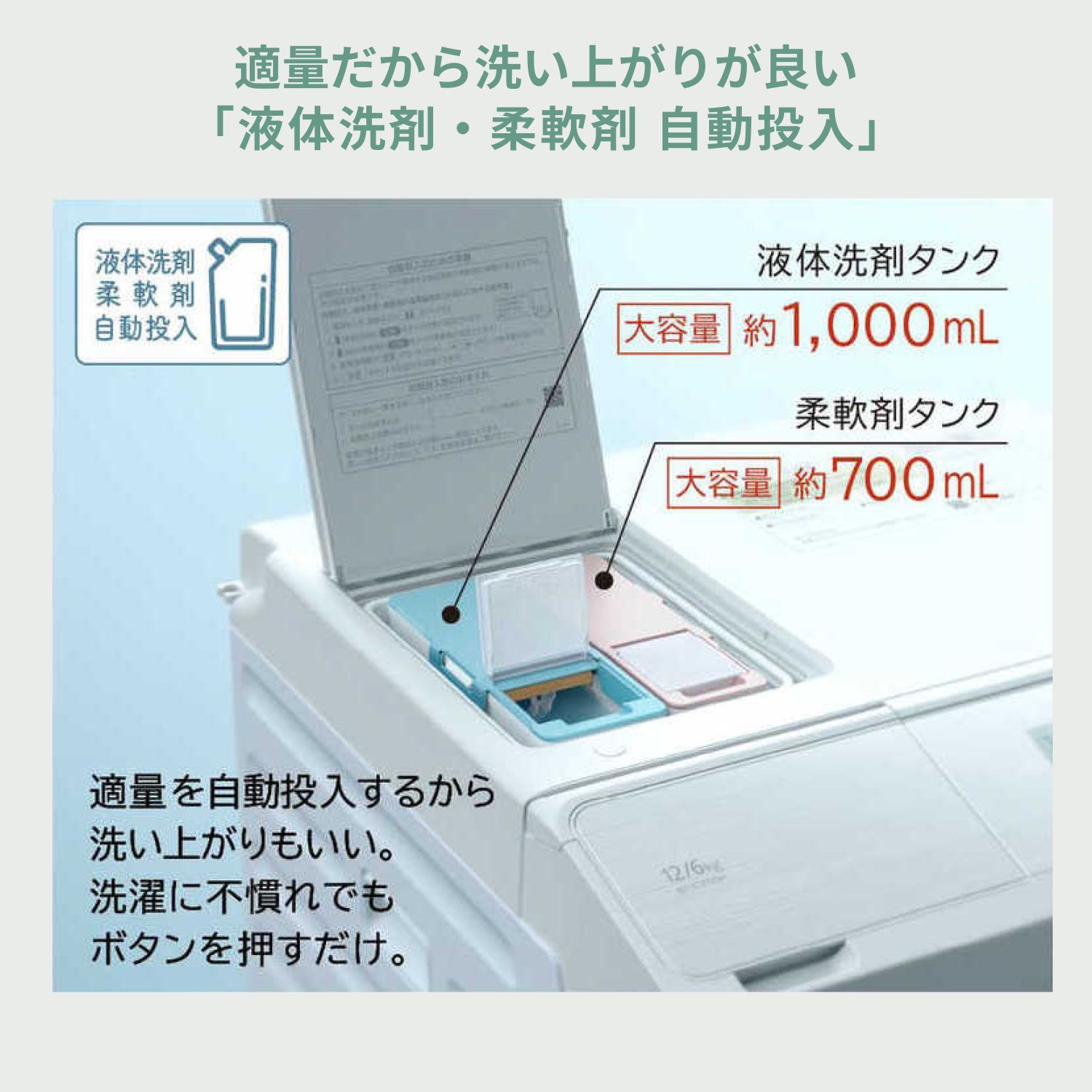 日立ドラム式洗濯機の液体洗剤・柔軟剤 自動投入