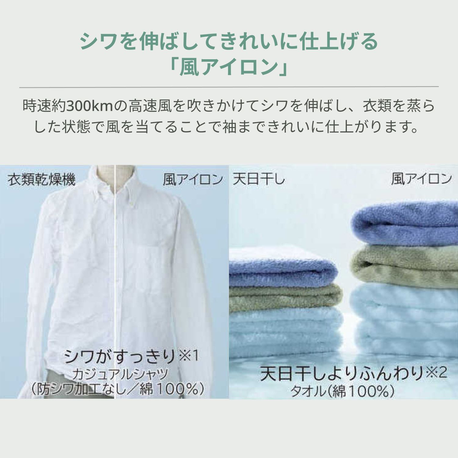 日立ドラム式洗濯機の風アイロン