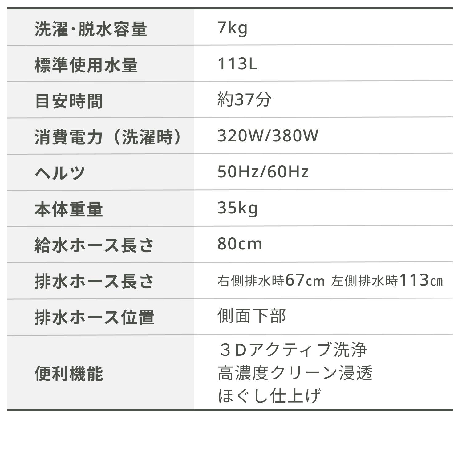 ○送料設置無料　アクア　人気モデル洗濯機　7㌔ AQW-S7N | 容量7kg | 全自動洗濯機 | アクア株式会社（AQUA）
