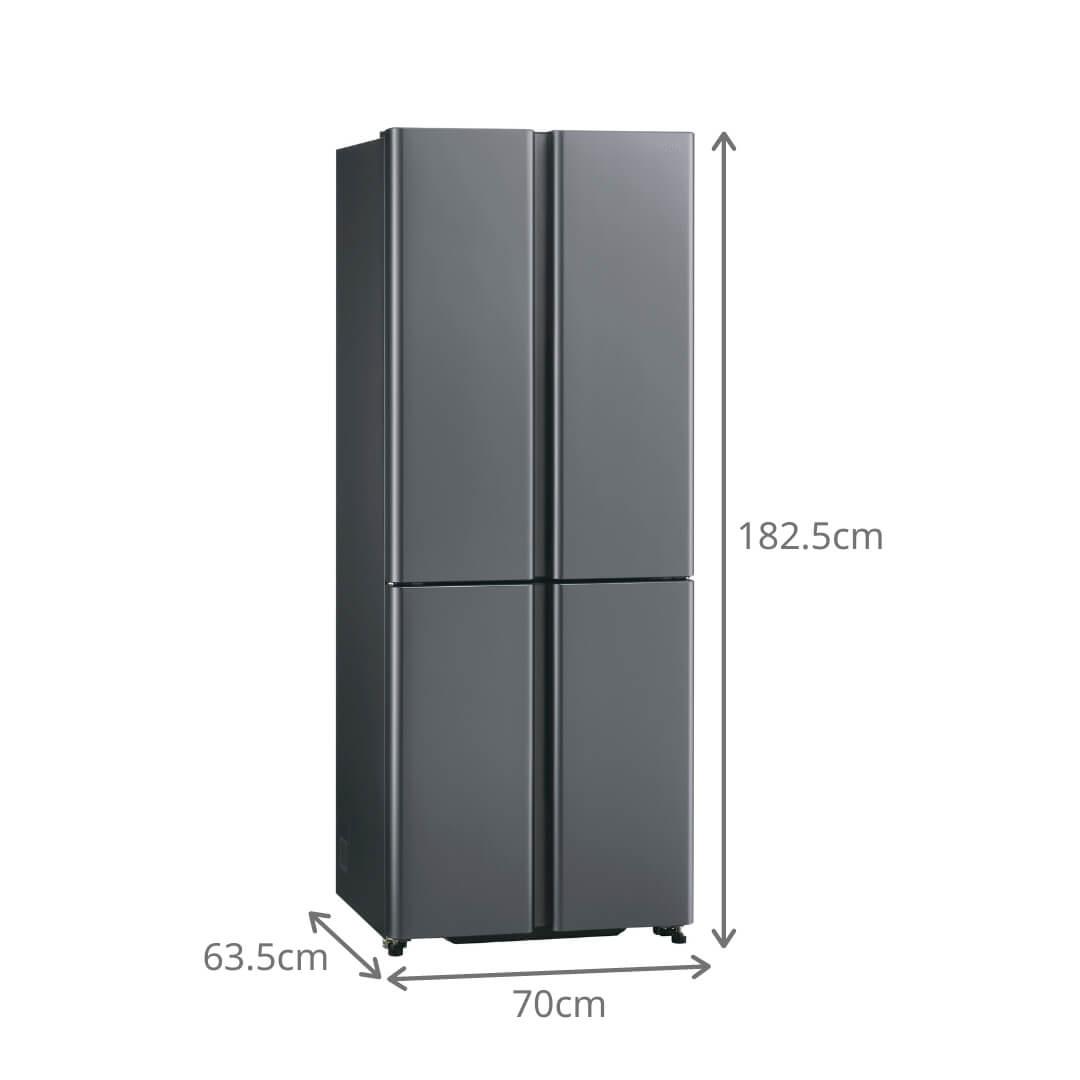 AQUA 420L　2022年製　4ドア冷蔵庫 シルバー AQUA 420L 4ドア冷凍・冷蔵庫 420L AQUA / アクアのレンタル