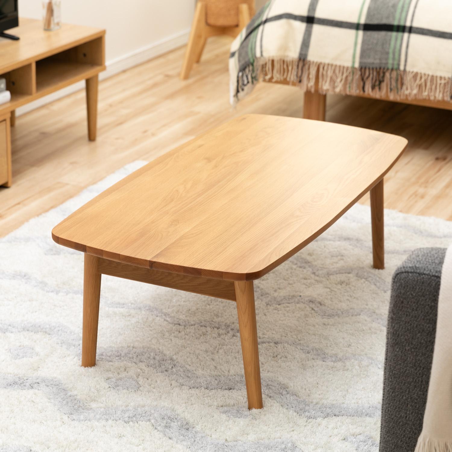 オーク 折りたたみテーブル W105×D52×H35.5cmのレンタル・サブスク