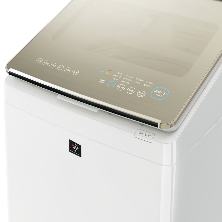 Amazon | シャープ タテ型洗濯乾燥機 8kgタイプ ゴールド系