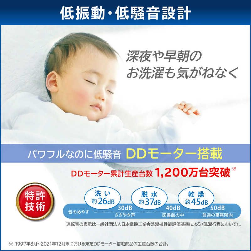 一人暮らしにうれしい静かなTOSHIBA 縦型洗濯乾燥機 ZABOON　【洗濯8.0kg /乾燥4.5kg】