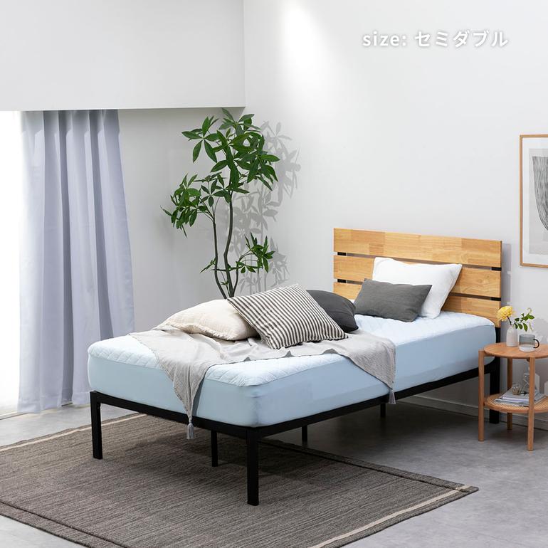 ZINUS Sonoma スチール＆ウッド ヘッドボード付ベッドフレーム 
