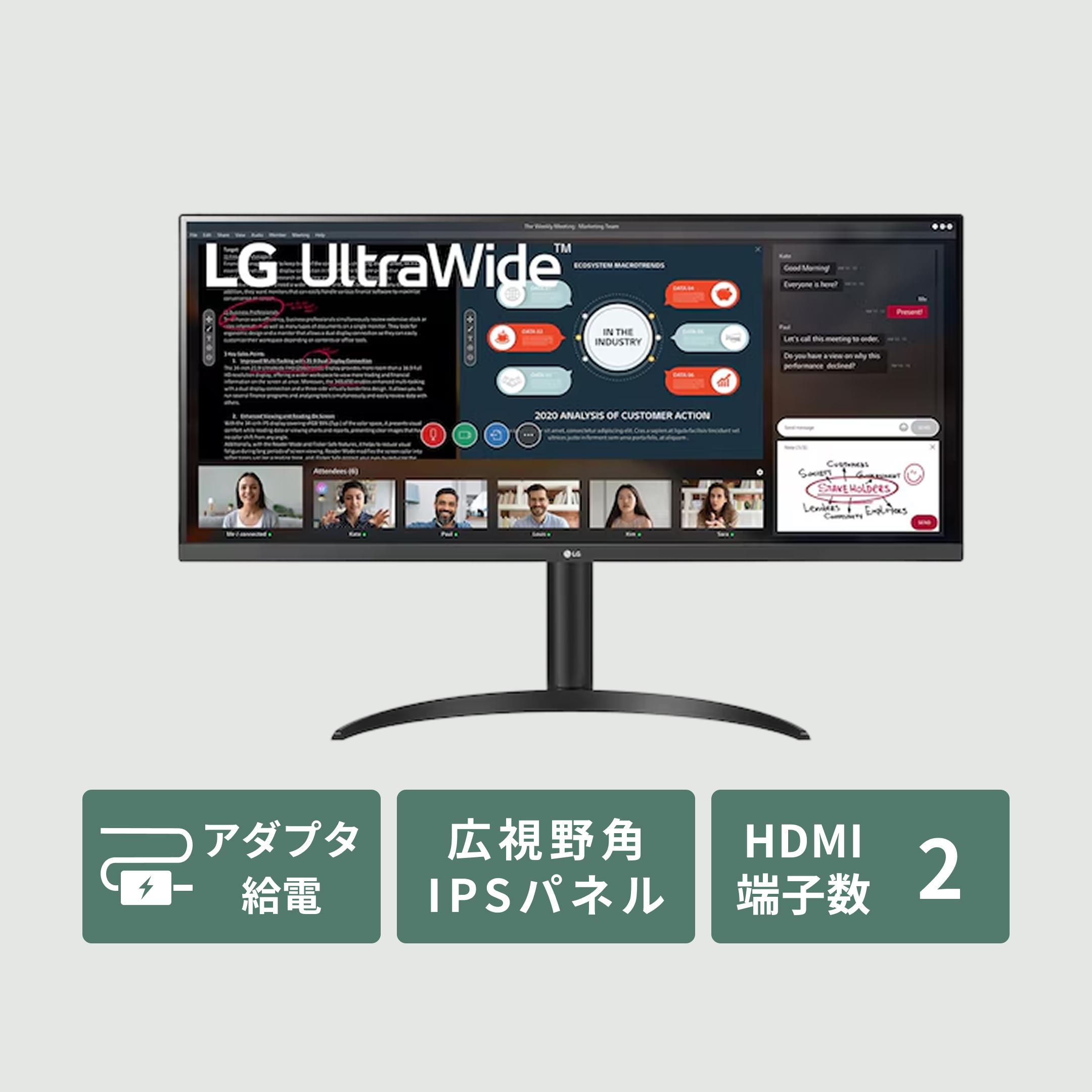 美品 LG 29インチウルトラワイドモニター　2560x1080 IPS 29WQ600-W 29インチ ウルトラワイド液晶ディスプレイ(2560x1080/IPS