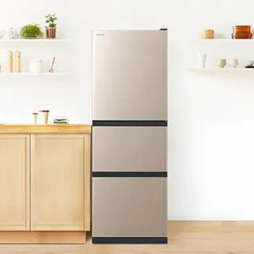 ライトゴールドカラーがおしゃれなHITACHI 265L 3ドア 冷凍・冷蔵庫　まんなか野菜タイプ