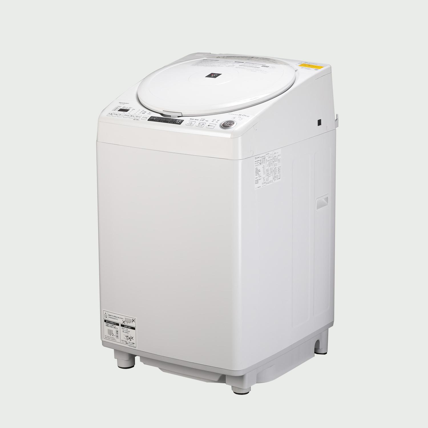 モデルルーム配置品シャープ縦型洗濯機 8kg 乾燥4.5kg地域限定送料設置無料 SHARP ES-TX8J-W 縦型洗濯乾燥機 【洗濯8kg/乾燥4.5kg/ホワイト