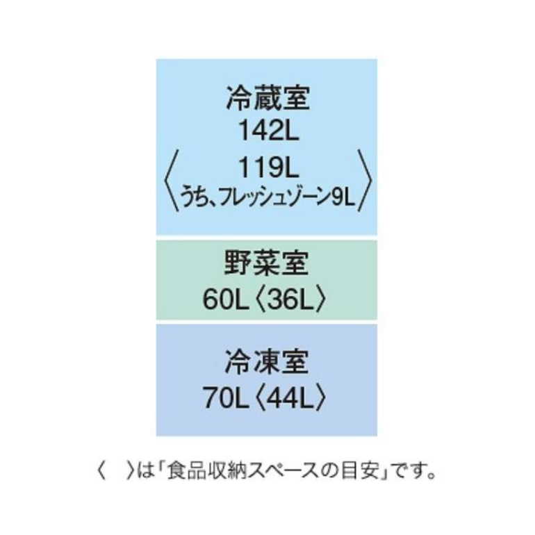 MITSUBISHI（三菱電機） 272L 3ドア冷凍・冷蔵庫 グロッシータイプ