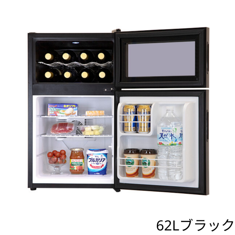 冷蔵庫付きワインクーラー 62Lブラック A-stage / エーステージの 冷蔵庫付きワインクーラー 62Lブラック A-stage / エーステージの