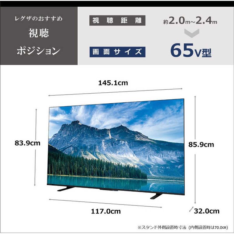 REGZA（レグザ）65V型 4Kチューナー内蔵 液晶テレビ 65V型 REGZA