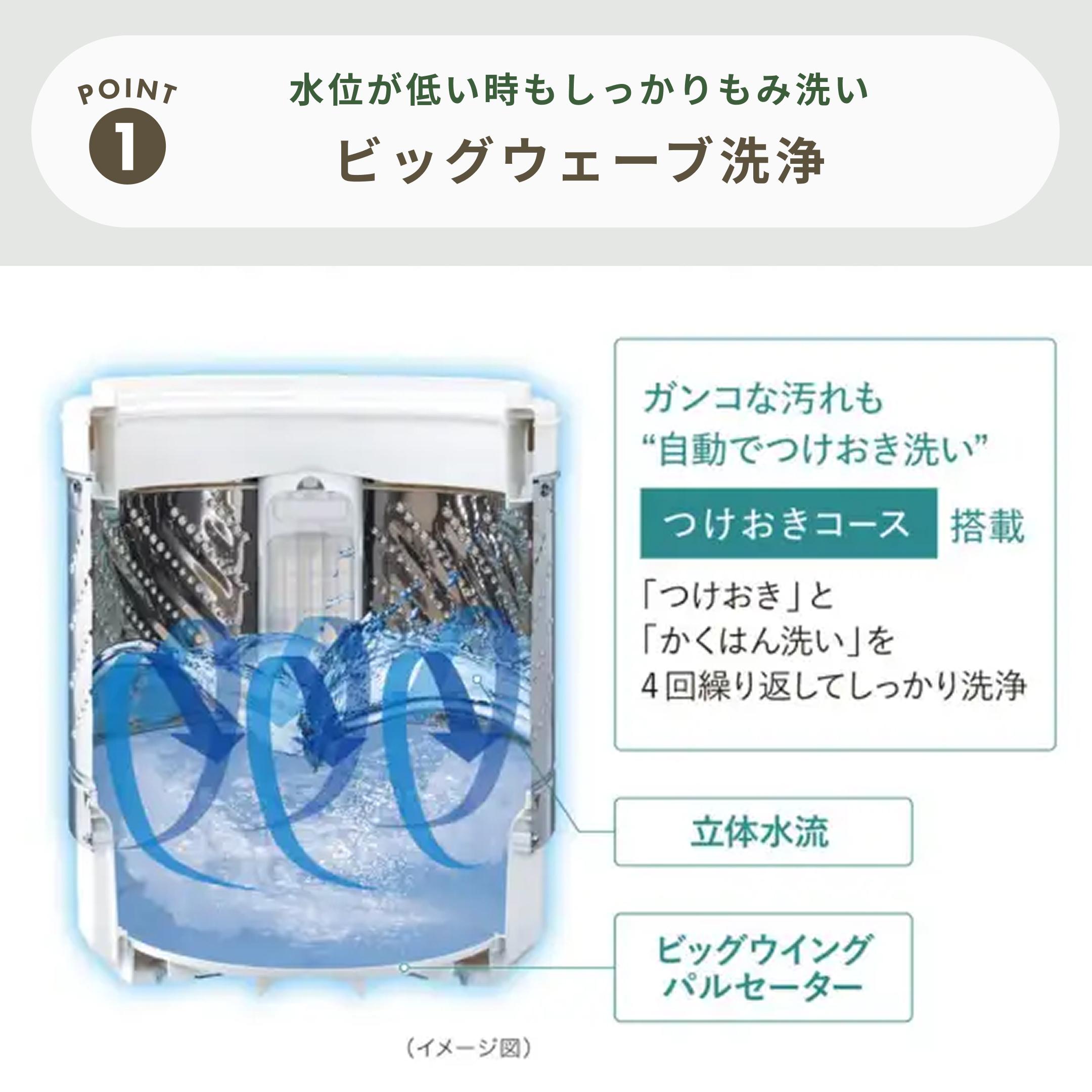Panasonic（パナソニック）全自動洗濯機 【洗濯5kg】槽清潔機能搭載